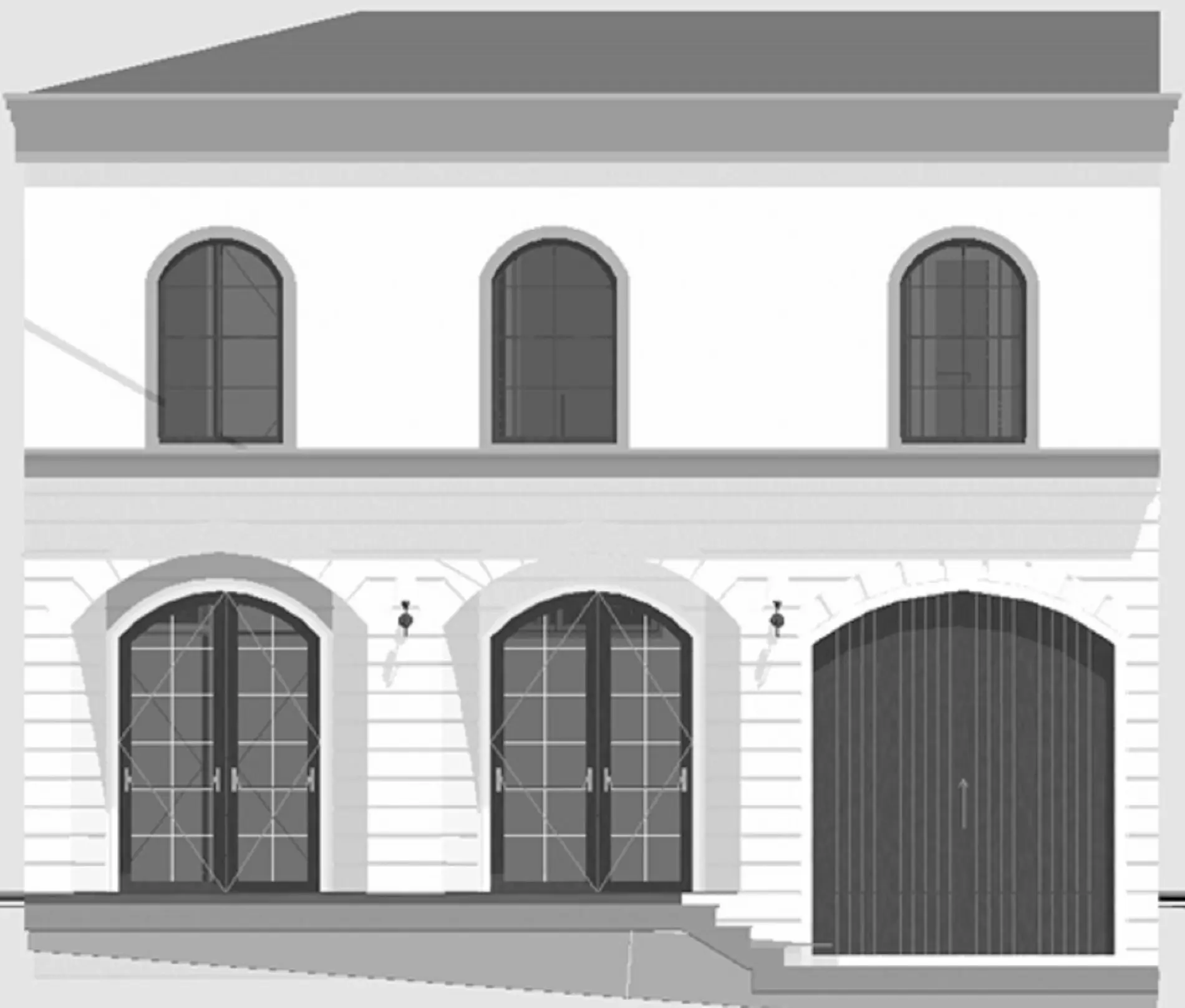 Render de la fachada de la Casa Rivera